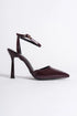 Women's Burgundy Strappy Heeled Shoes